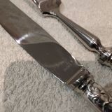 Carving service for 2 pieces, silver-plated metal, Ercuis silversmith, Louis XV style, 29