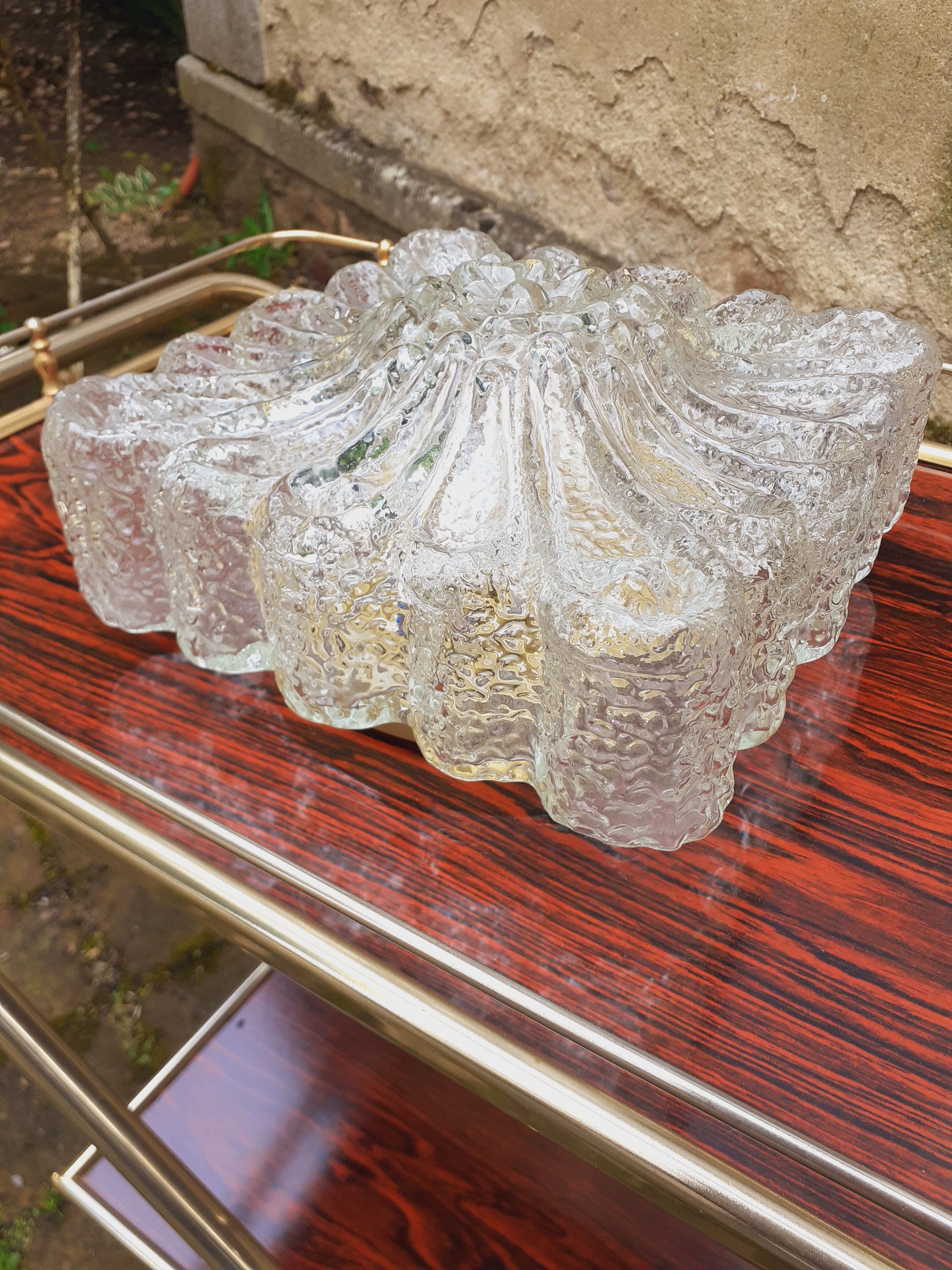 1960s wall light, moulded glass