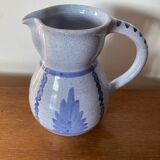 Ancien pichet terre cuite émaillée bleu gaubert cuisine vintage
