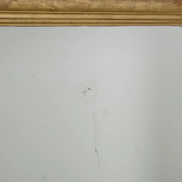 Miroir Louis Philippe avec gravures de fleurs, XIXe siècle