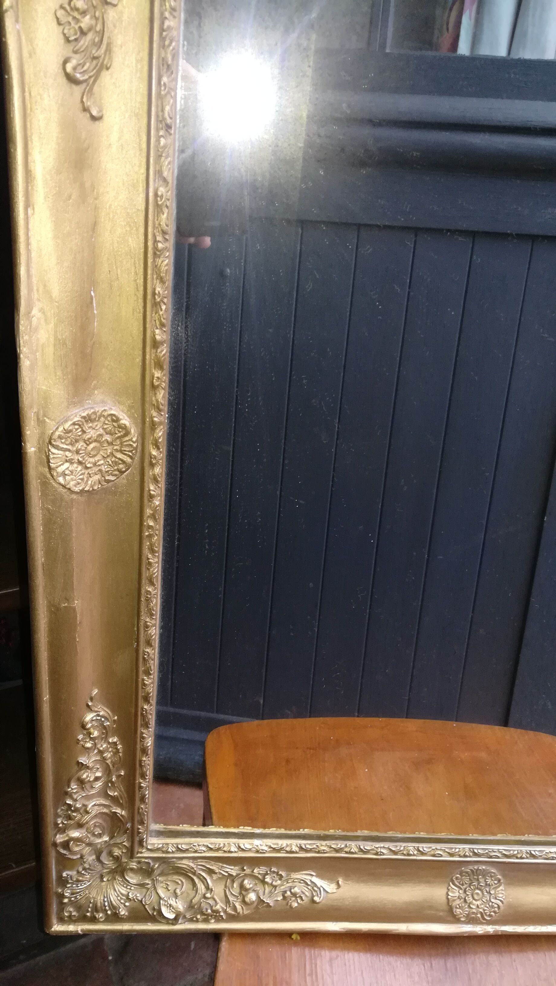 Mirror ancient gilded wood - 73x62cm