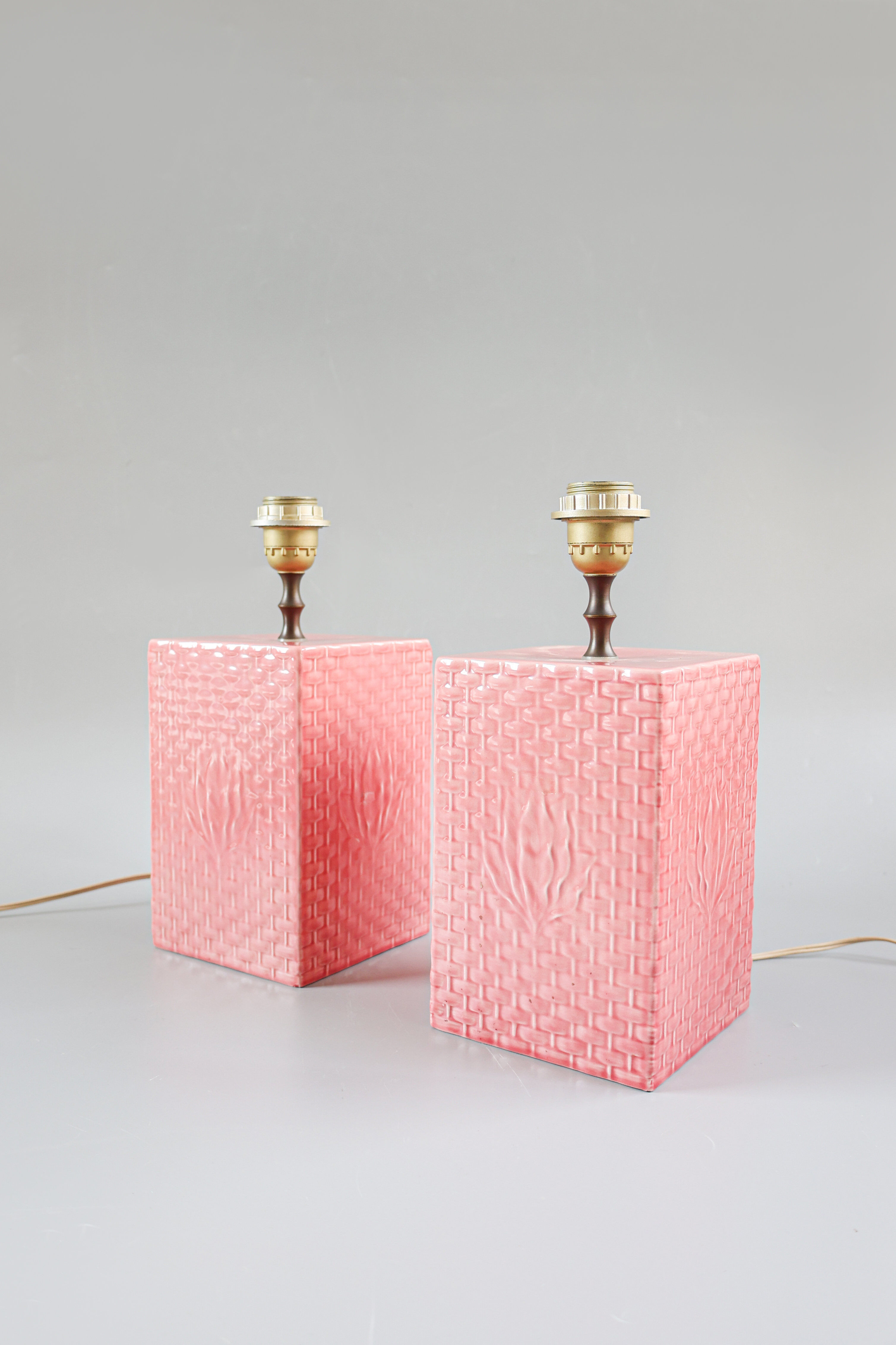 Pink Italian table lamps, 1970s.