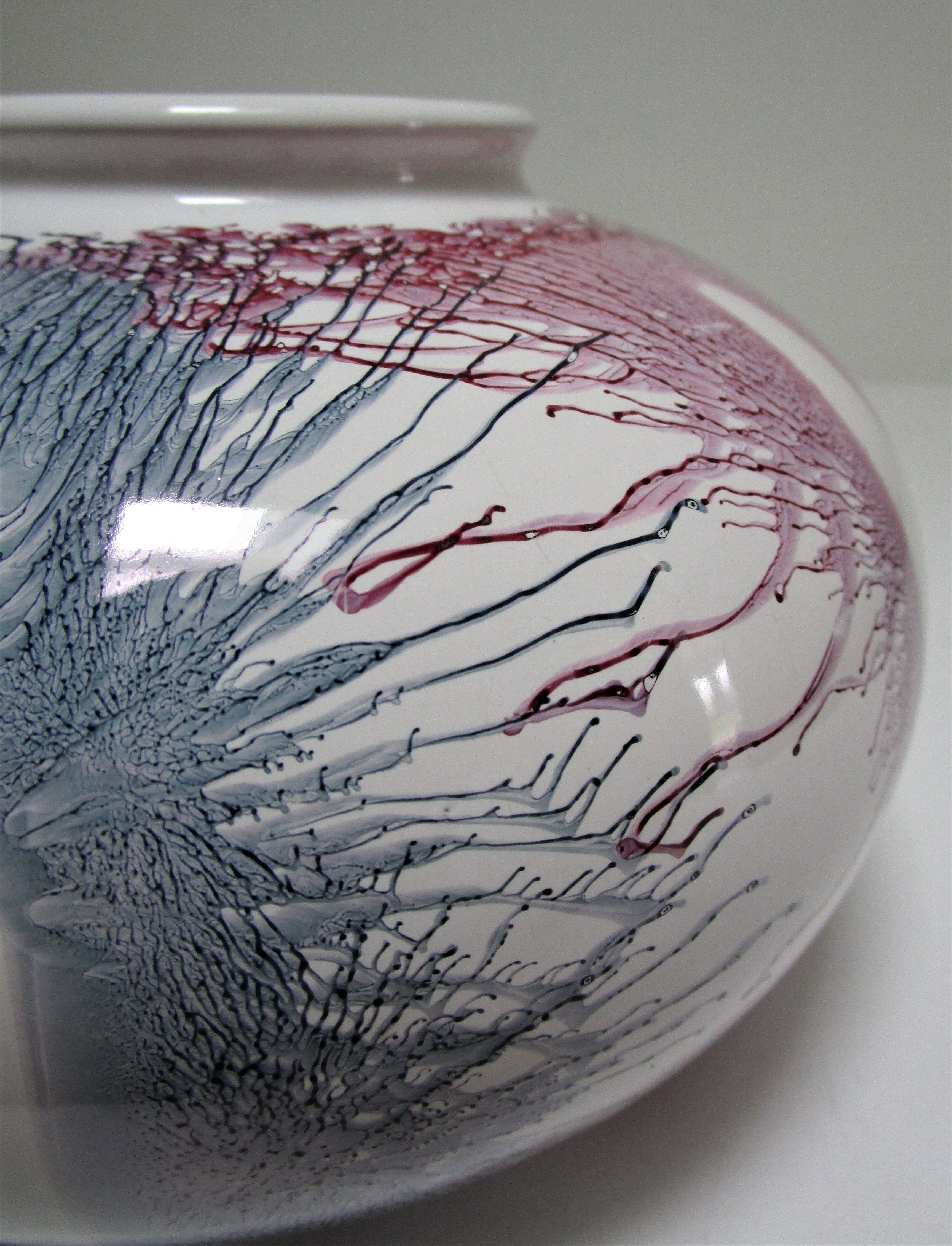 Vase west germany ceramic with projected decoration design 70s