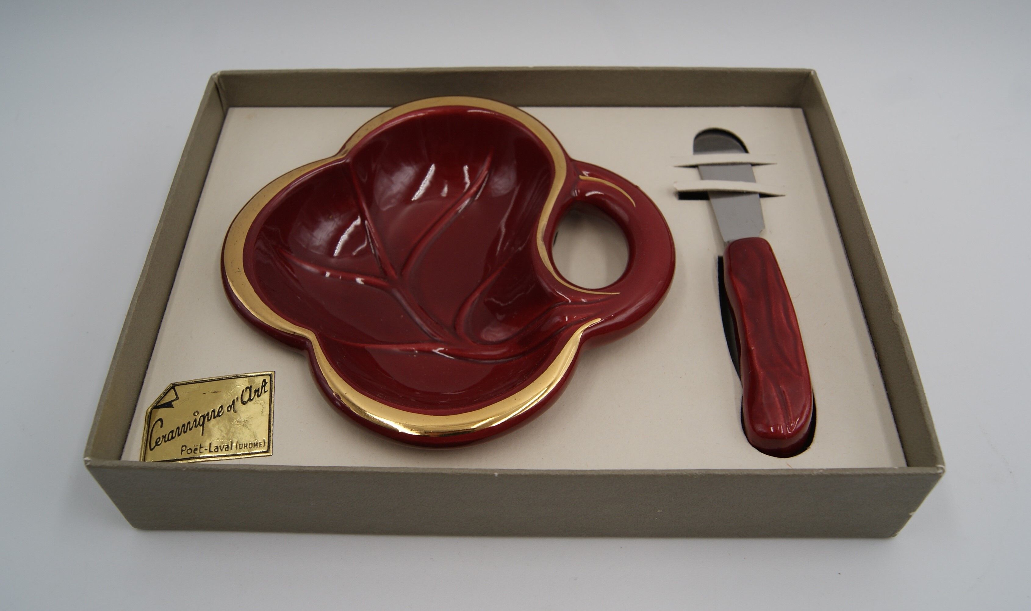 Butter maker and ceramic knife Poët Laval vintage
