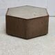 Space age table, hexagonal. Wood, velvet and smoked mirror. Circa 1970
