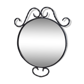 Miroir vintage artisanal en fer forgé