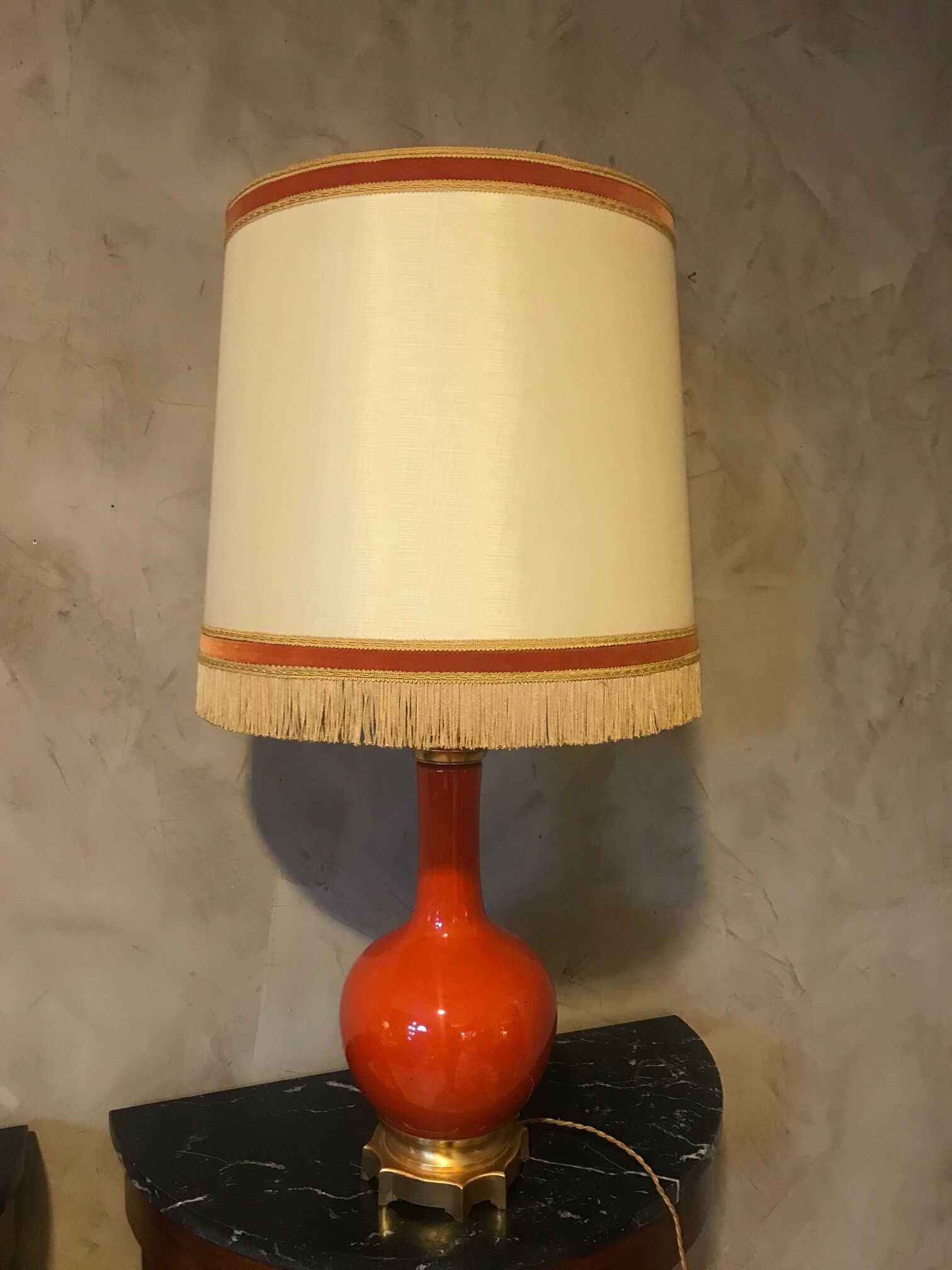 Orange opaline lamp 1920