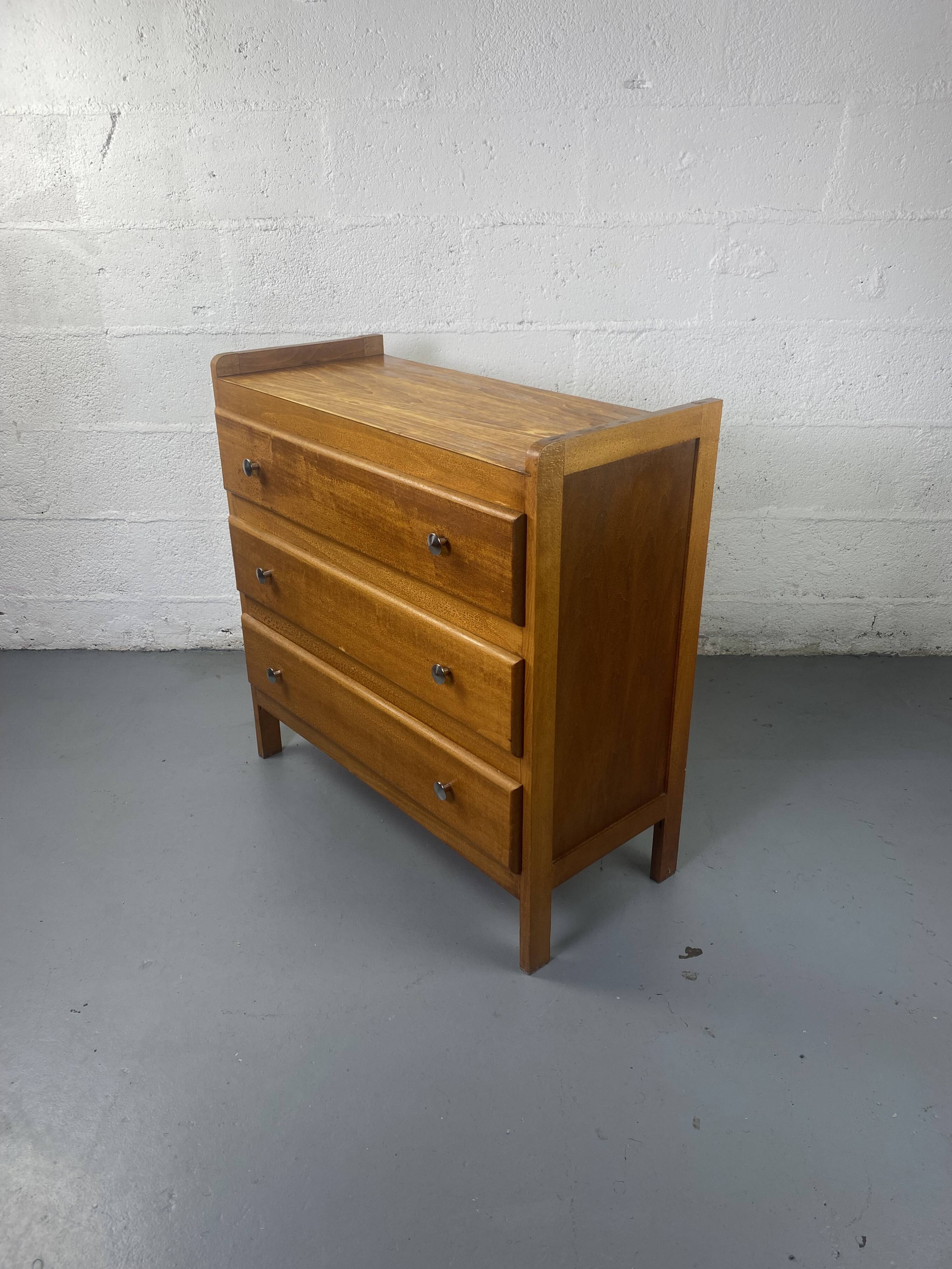 Commode Vintage en Bois à 3 Tiroirs