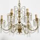 Candlestick Waterfall mid century brass and Crystal 1950 s
