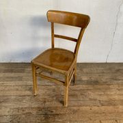 Series Lot of 8 chairs bistro Luterma in light wood Year 1950