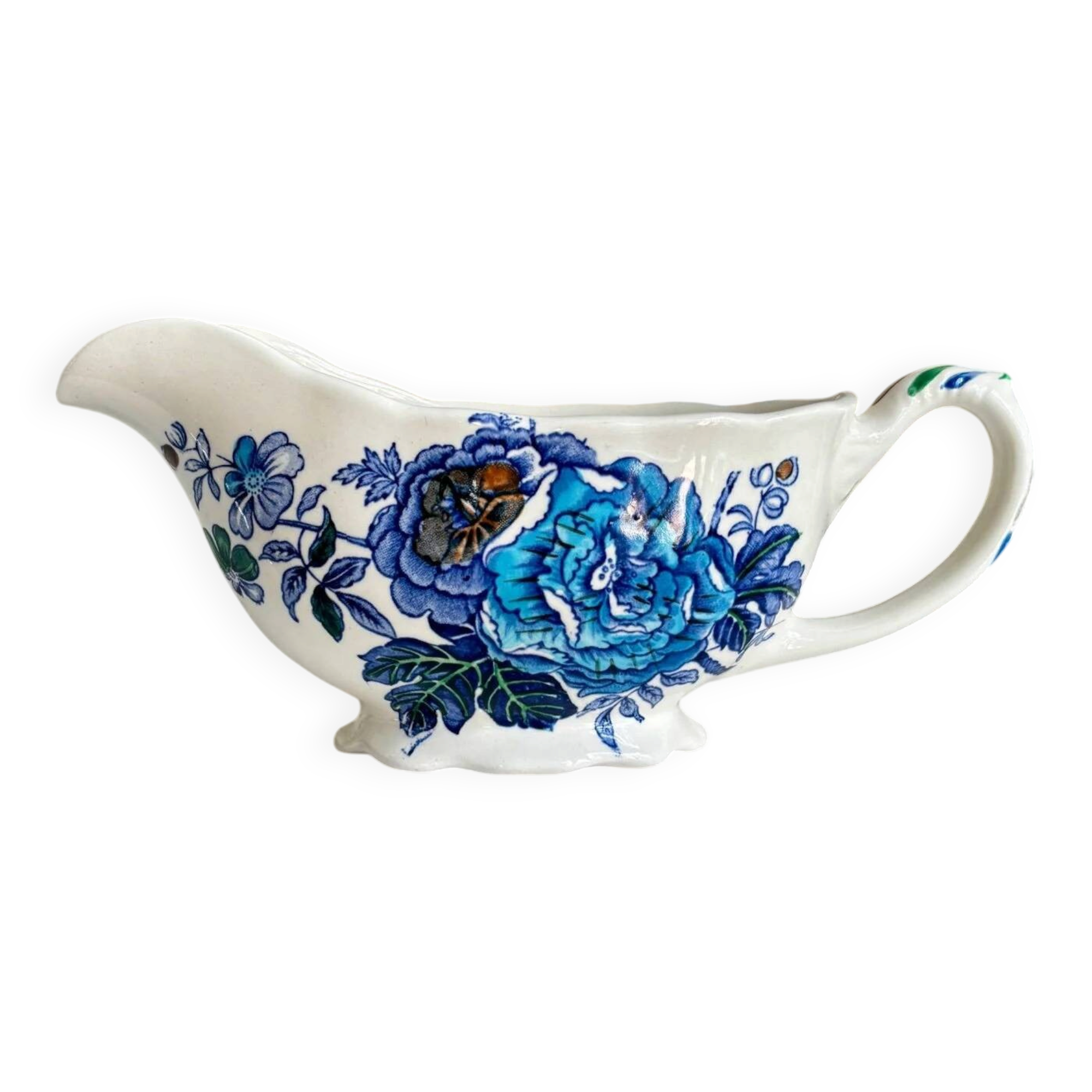 Mason's sauce boat in polychrome ironstone, "Belvedere" service - early 20th century
