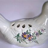 Vintage table flower dove in hand-painted ceramic flower decor