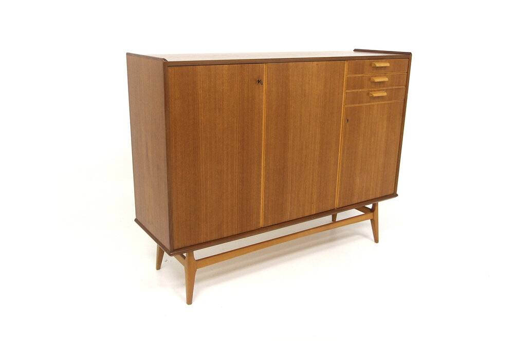 Scandinavian enfilade in teak and oak, Sweden, 1960.