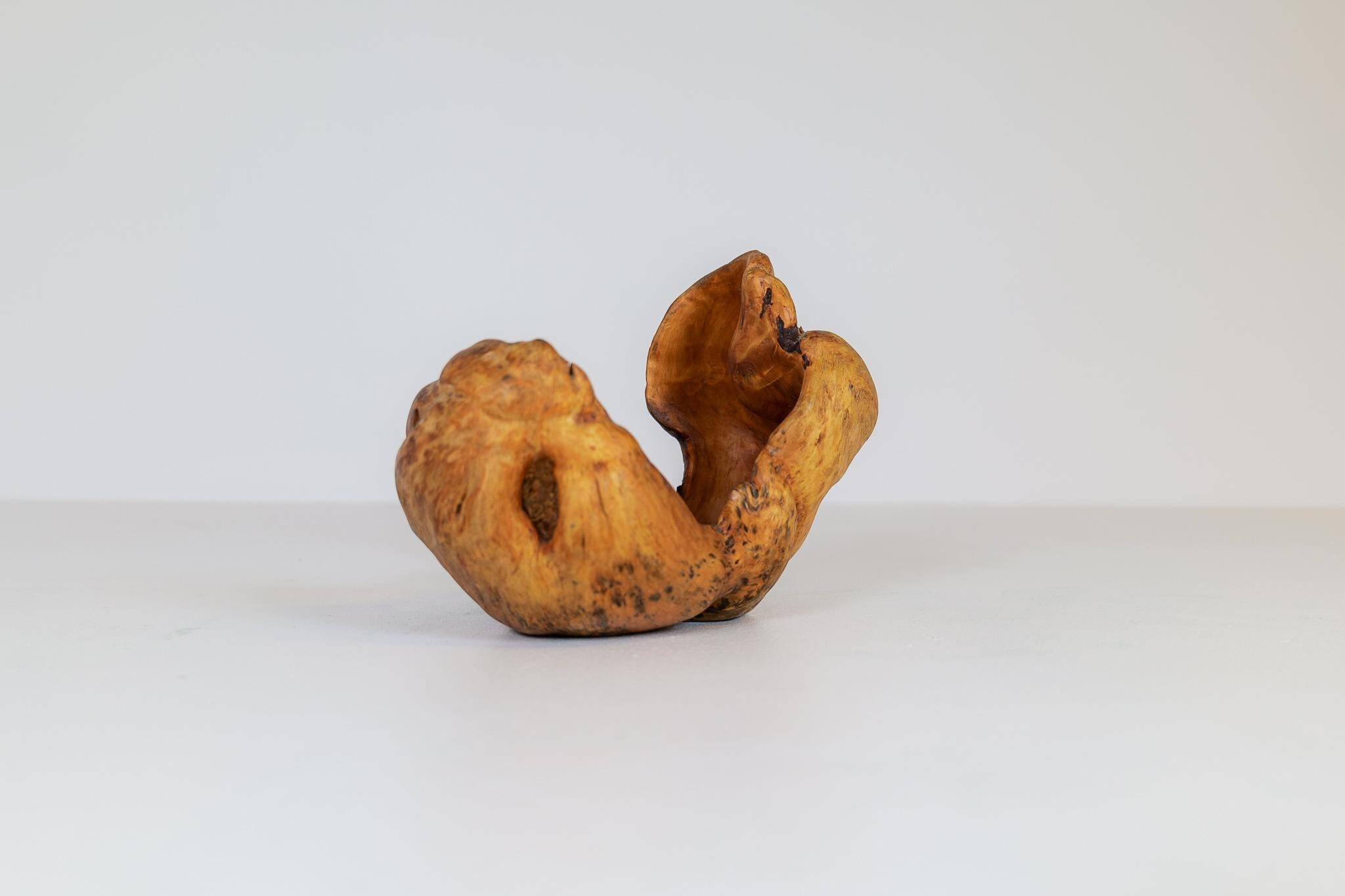 Organic birch wood bowl of Swedish folk art, from the 1960s.