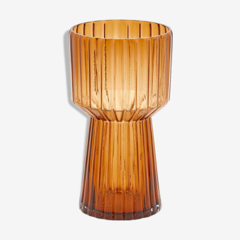 Vase en verre ambre 29cm