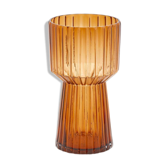 Amber glass vase 29cm