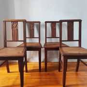 Art Deco chairs in new caned oak