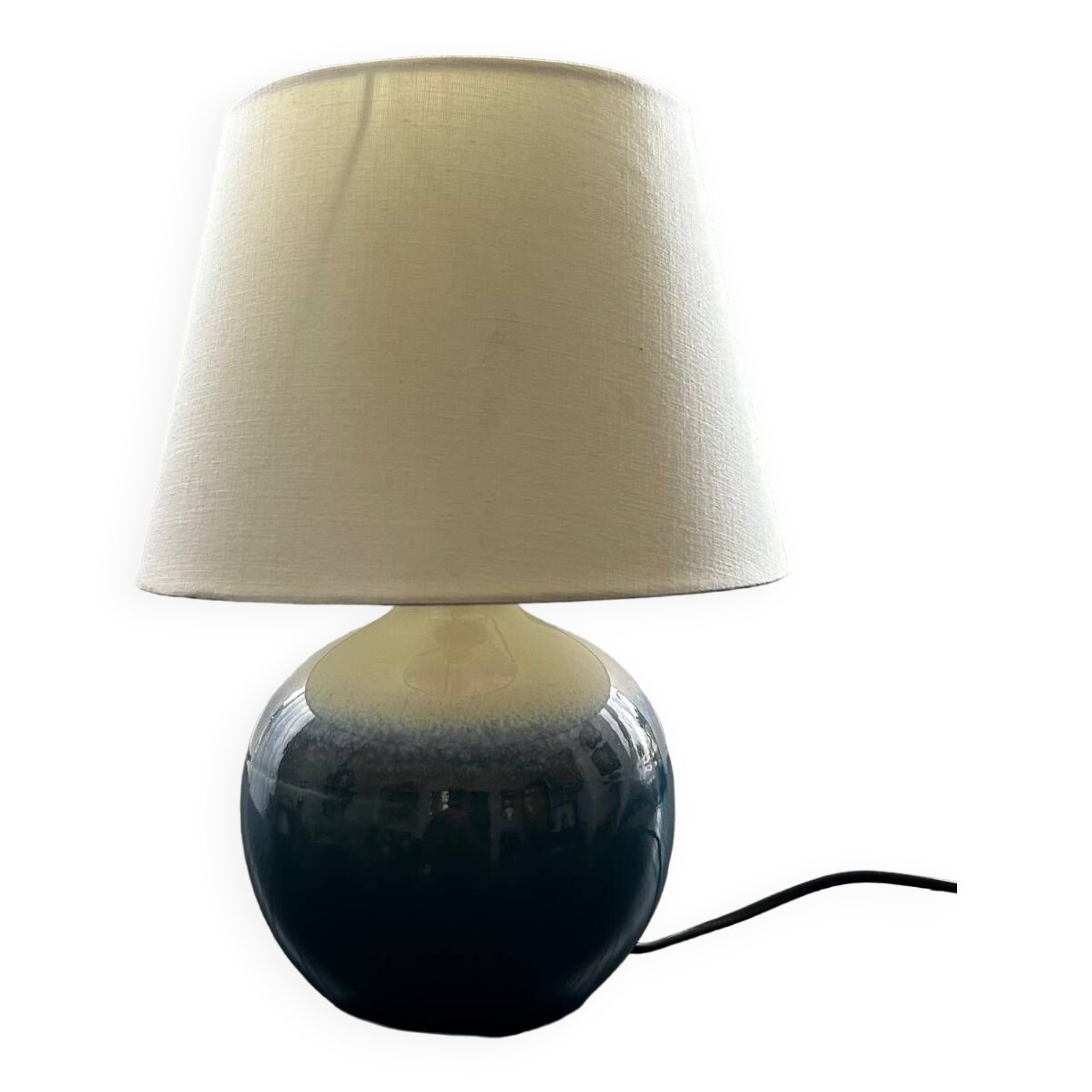 Blue ceramic ball lamp