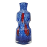 Blue Glass Art Vase attributed to Frantisek Koudelka for Prachen Glass Work
