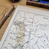 Printed in 1889, Meurthe-et-Moselle, old map.