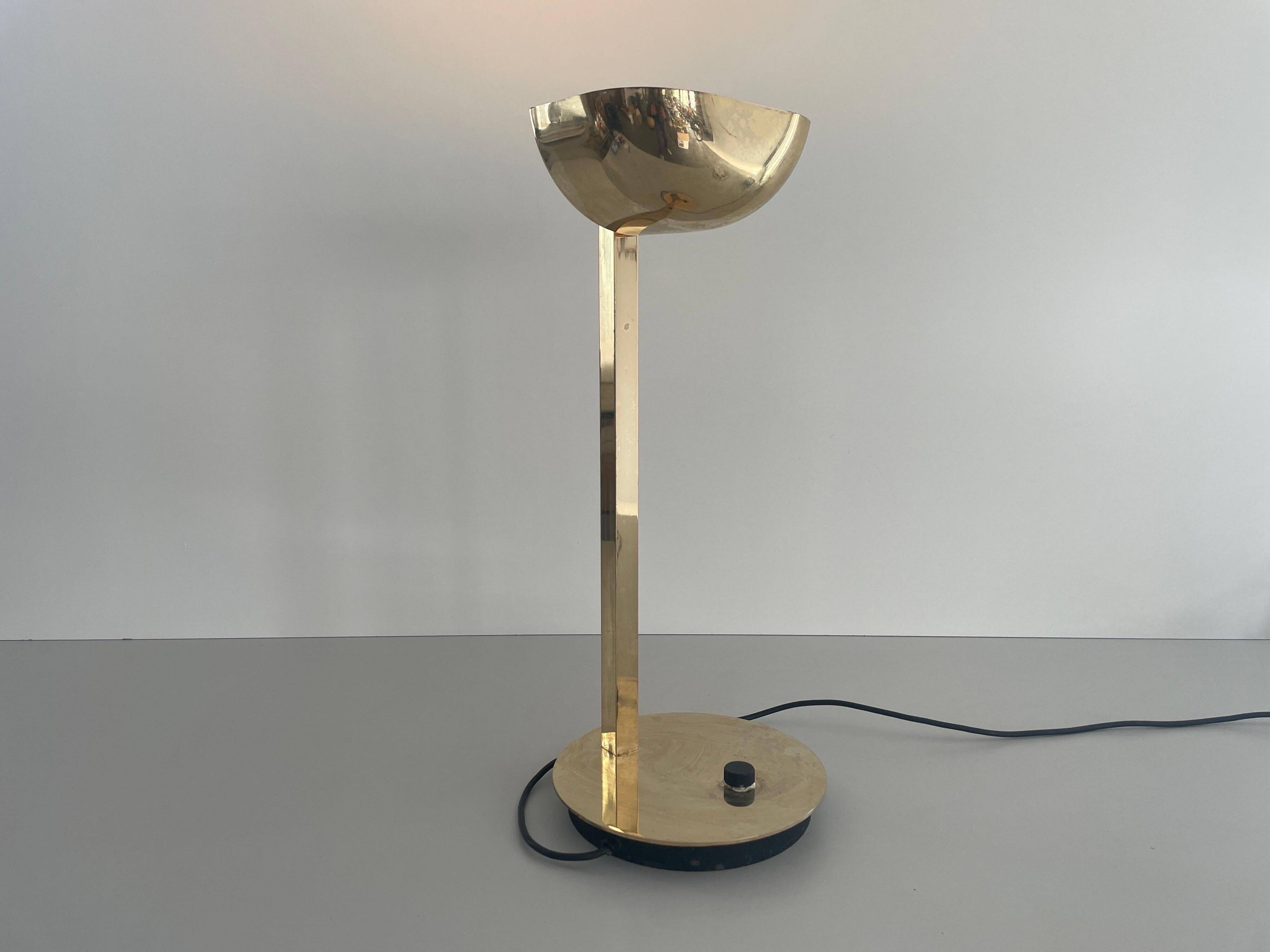 Large modernist desk lamp in brass by Hillebrand, 1960s, Germany.