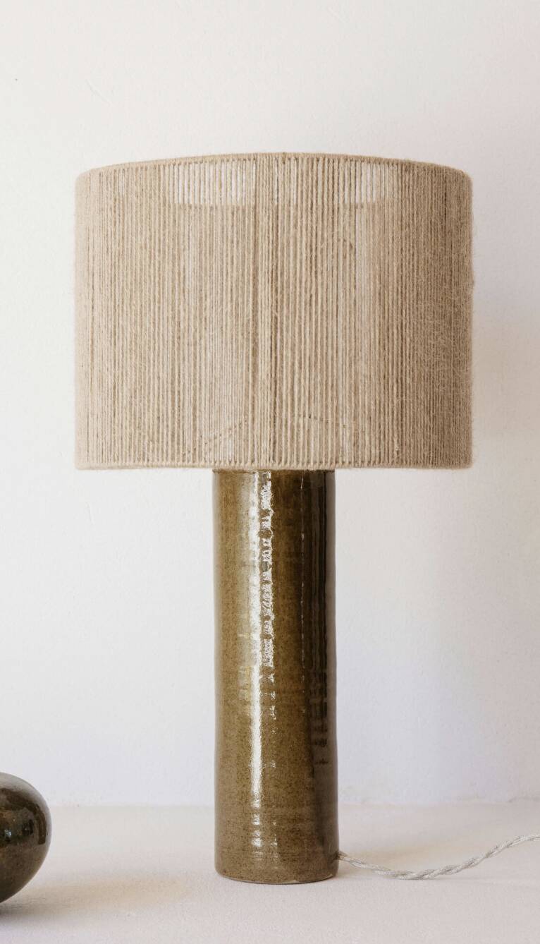Lampe en céramique terre