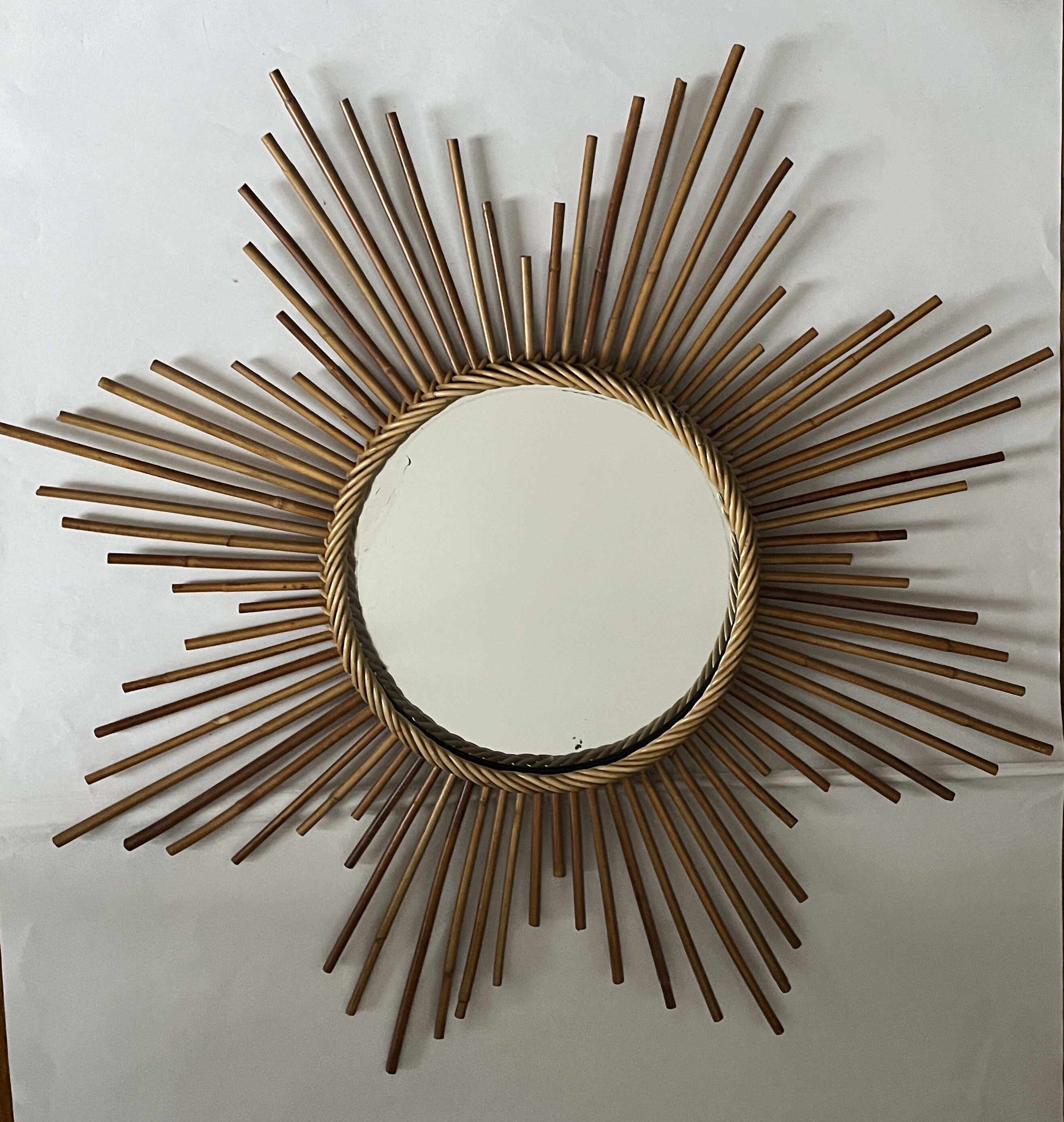 Rattan sun mirror
