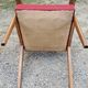 Armchair of the 50s in blond oak and red fabrics compass feet