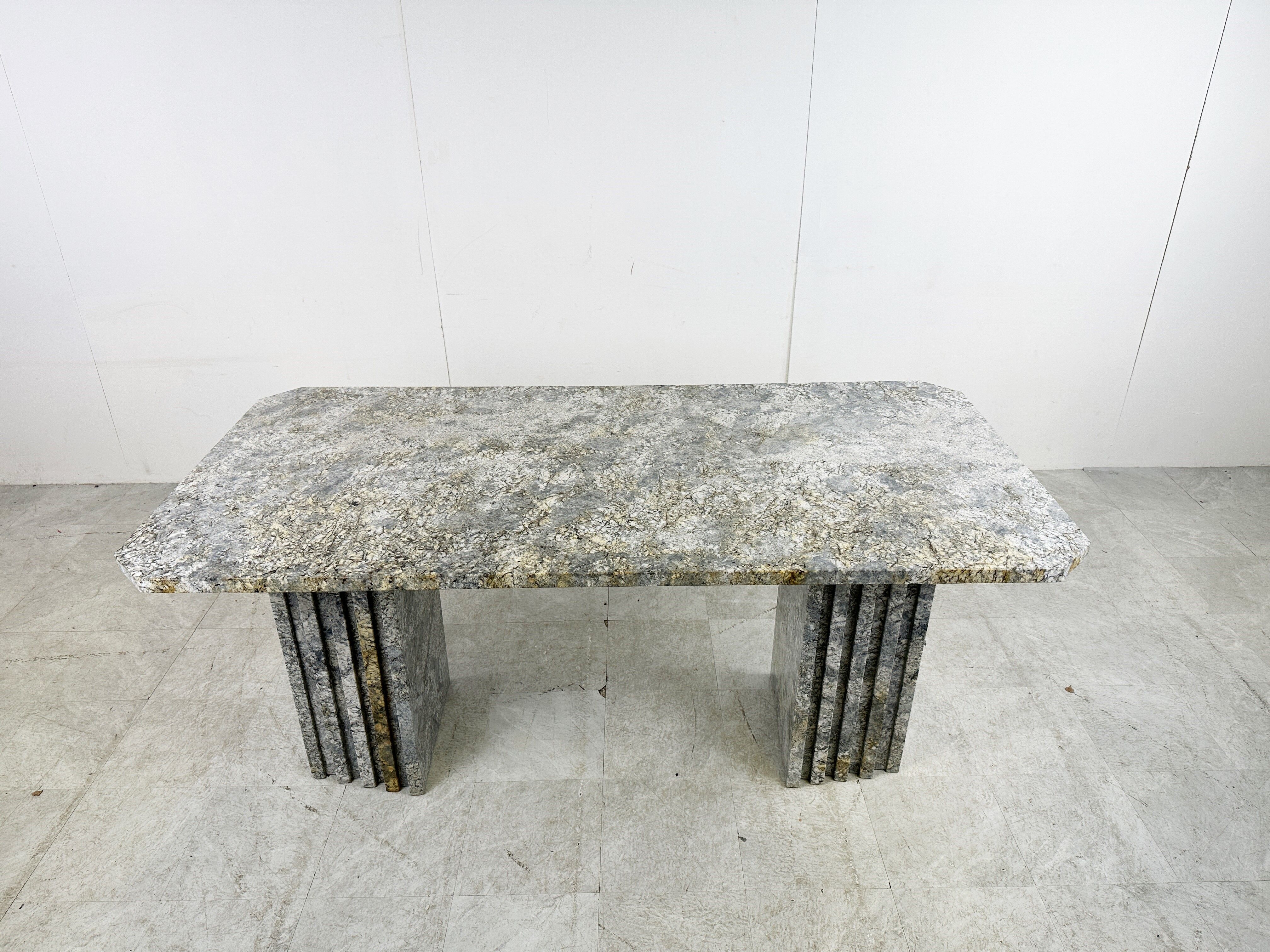 Vintage granite dining table, 1970s
