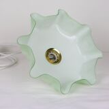Mint green glass pendant lamp, vintage