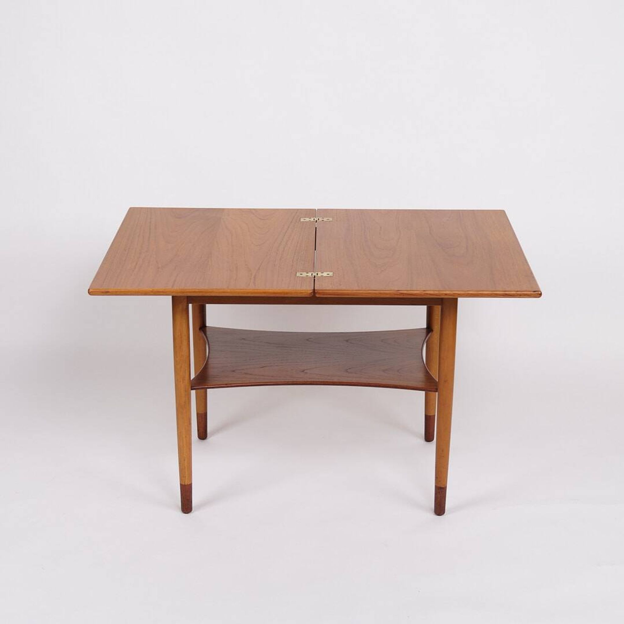Folding table - Teak & Beech - Brass fittings - Børge Mogensen - Søborg Furniture Factory - 1950s