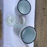 White enamelled coffee maker