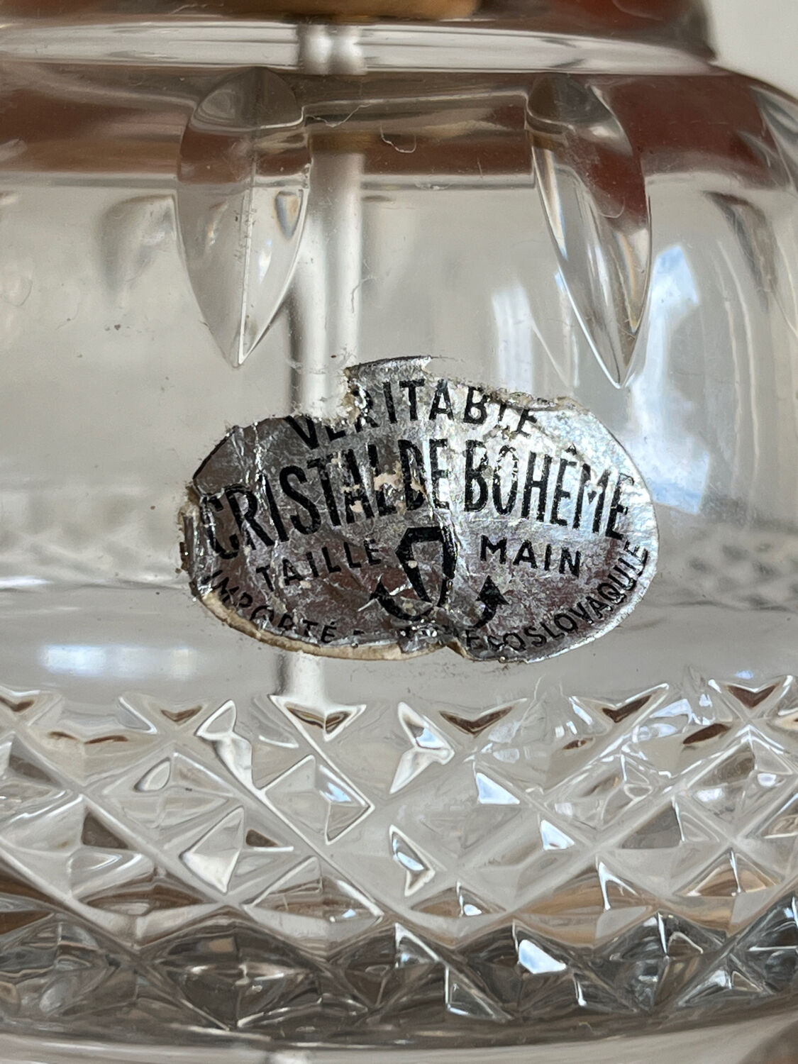 Vintage Bohemian crystal lamp