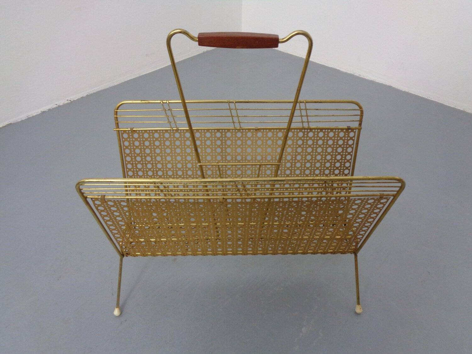 French metal magazine rack, 1960s