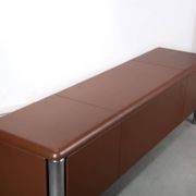 No. 3076 credenza extension in Vitello leather from the Pfister Executive Office Collection for KnollStudio. Circa 1988
