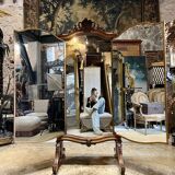 Triptych mirror of brot walnut period napoleon iii xix th century