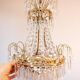 Swedish Gustavian style brass chandelier and 500 pendants circa 1960