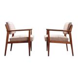 Pair of Giacomo Buzzitta walnut armchairs by Stow Davis