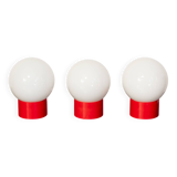 Trio of 70s globe lamps
