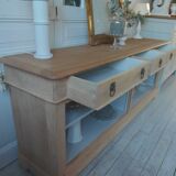 crafted dresser in raw solid wood.