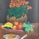 Petit tableau naïf, nature morte des années 50