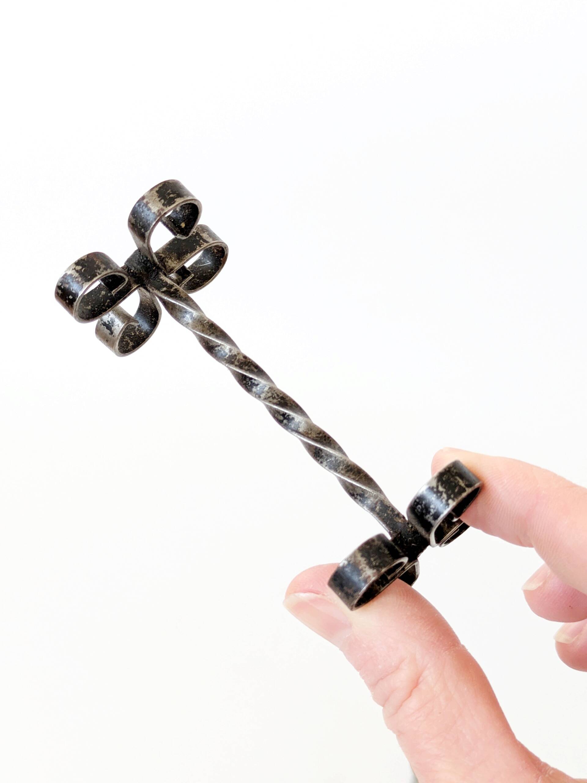 Set of 6 vintage wrought iron knife rests, France, 1970s