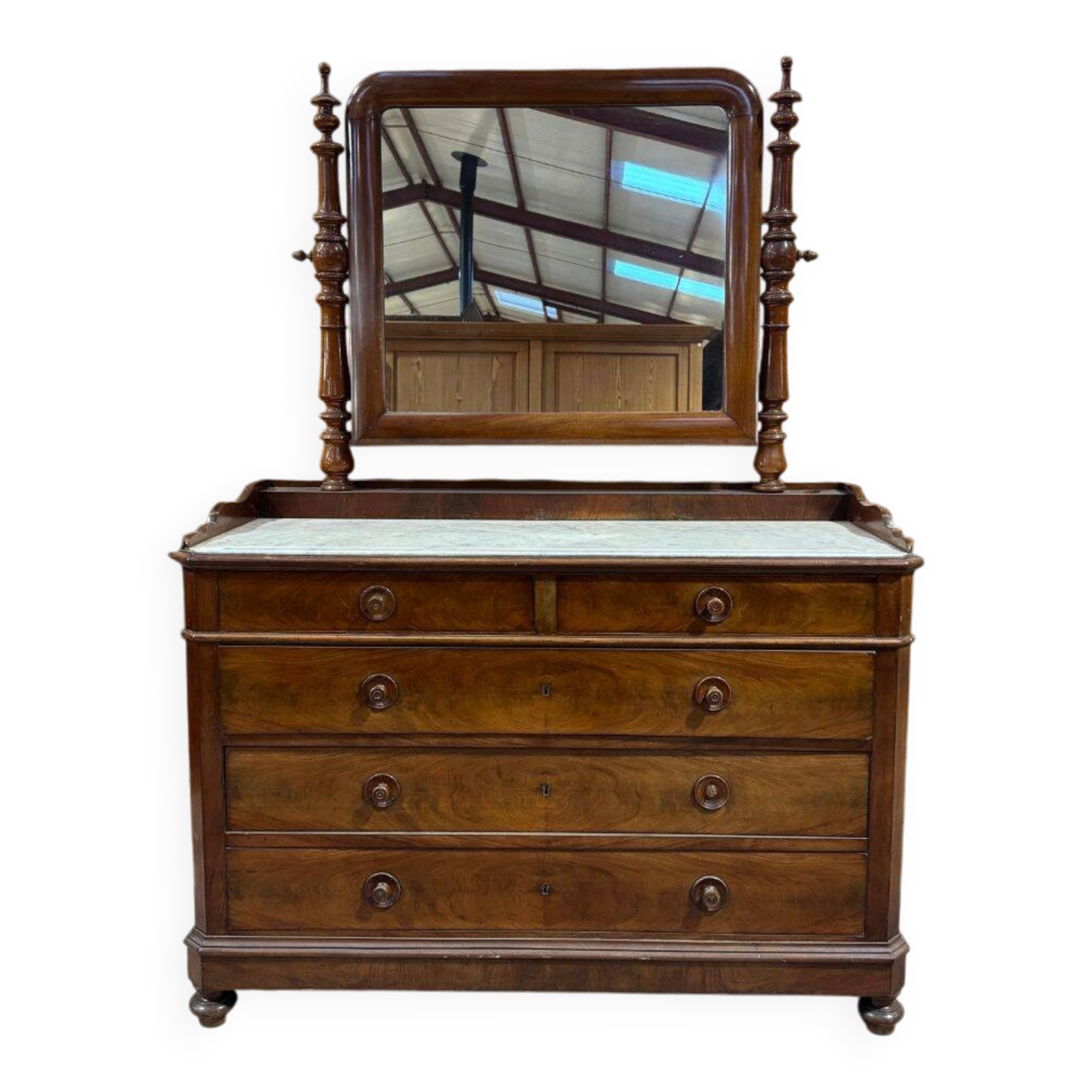 Antique mahogany toilet commode - Late 19th century