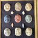 Collection of cameos and intaglios, shells and lava stones, around 1900.