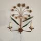 XL Vintage Mid-Century handmade 2 light bouquet wall lamp Italy 1950-1970