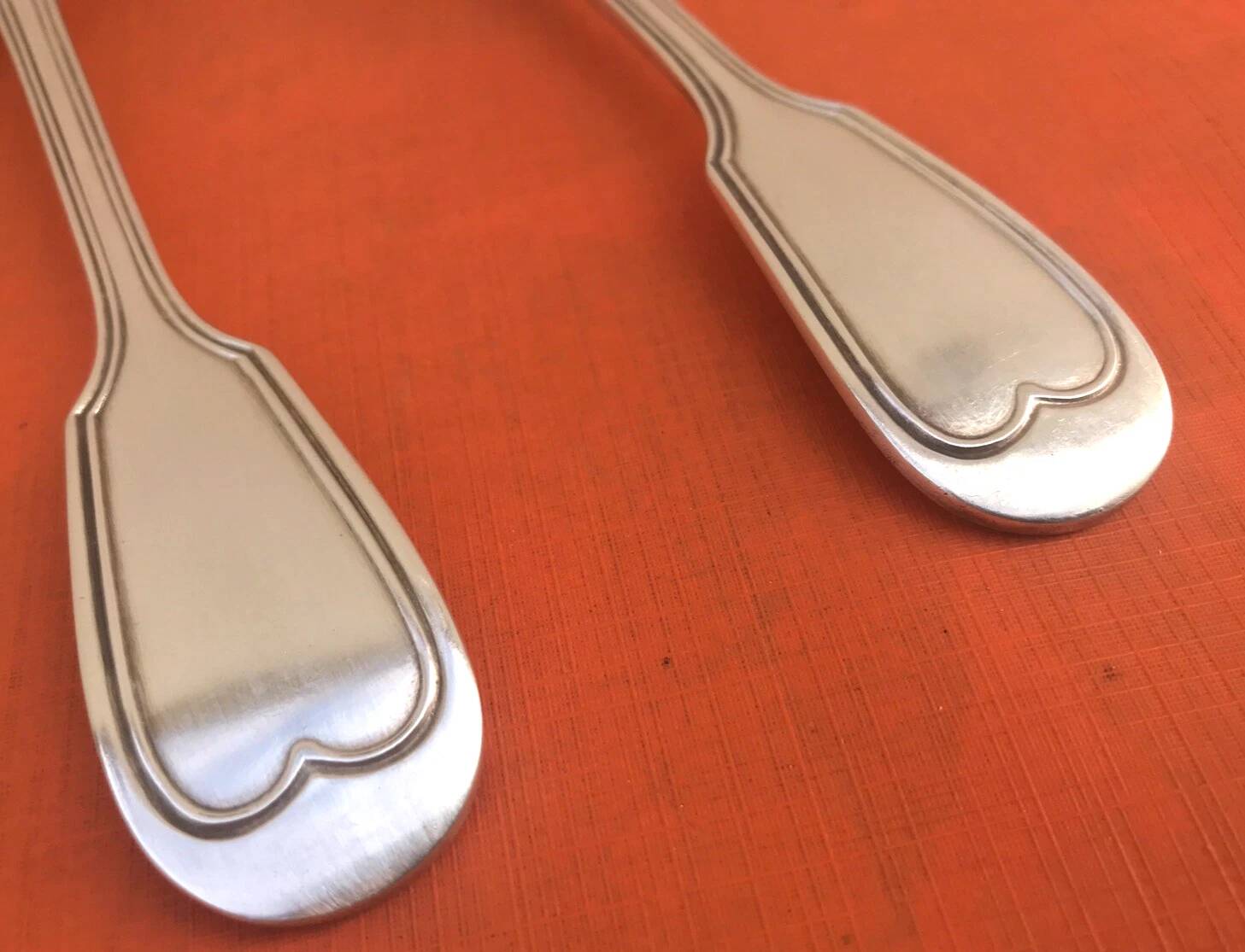 2 old table (soup) spoons, known as filigree or Chinon model.