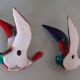 Pair of glazed ceramic wall ducks