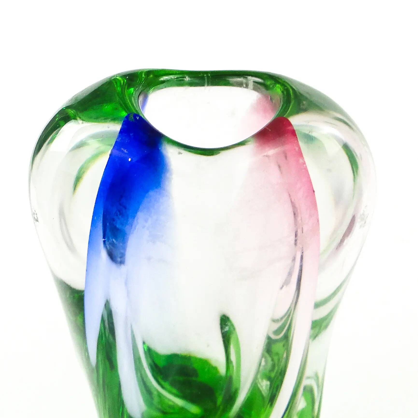 Mid-century modern vase, glass, designed by I. Suhajek, Czechoslovakia, 1960s