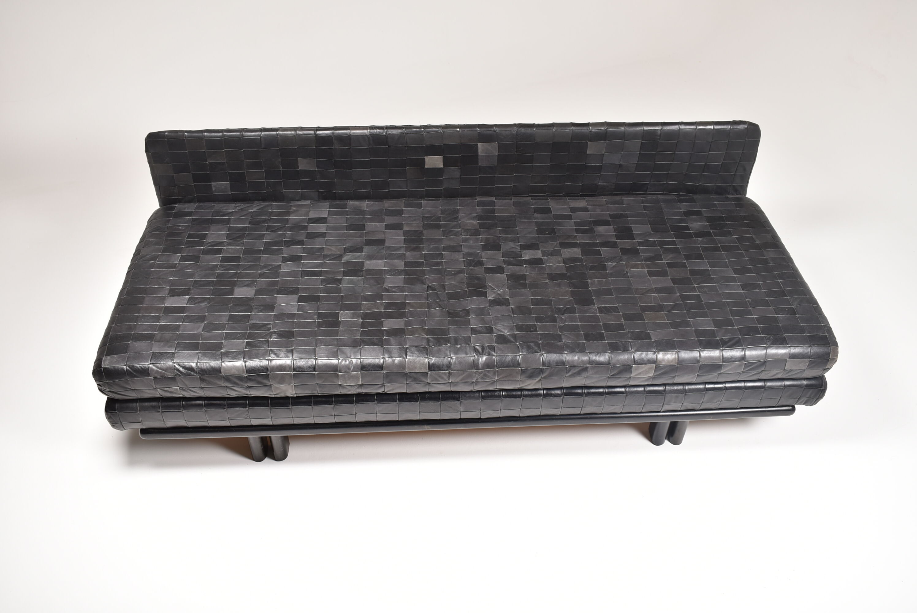 Convertible leather patchwork sofa