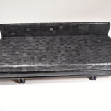 Convertible leather patchwork sofa